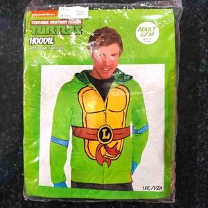 TMNT Leonardo Zip Up Hoodie- Halloween Costume- Size: S/M- New- RRR Halloween